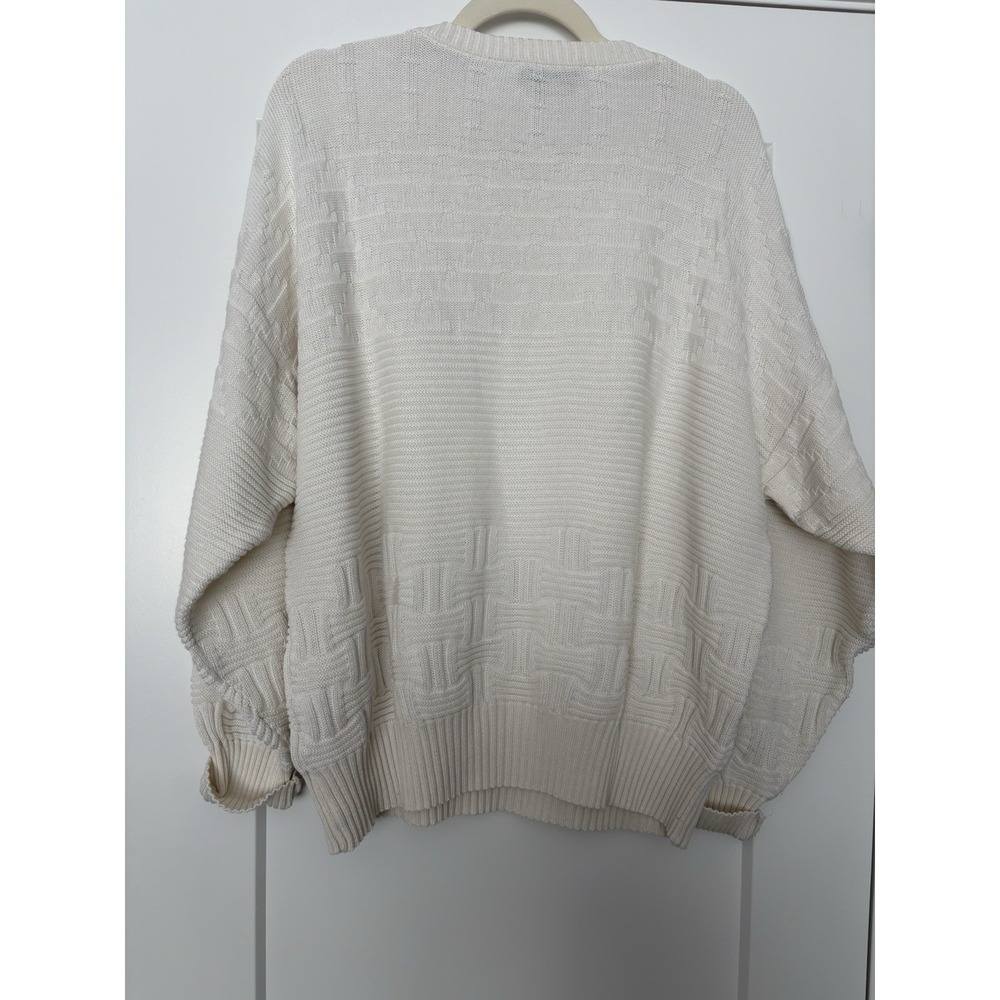 Vintage St. Croix Knits Landons 100% Fisherman Mercerized Cotton Cream Sweater - Picture 4 of 7